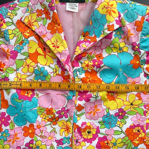 HARVE BENARD BY BENARD HOLTZMAN VIBRANT FLORAL JACKET BLAZER SIZE 10 PETITES - Picture 8 of 15
